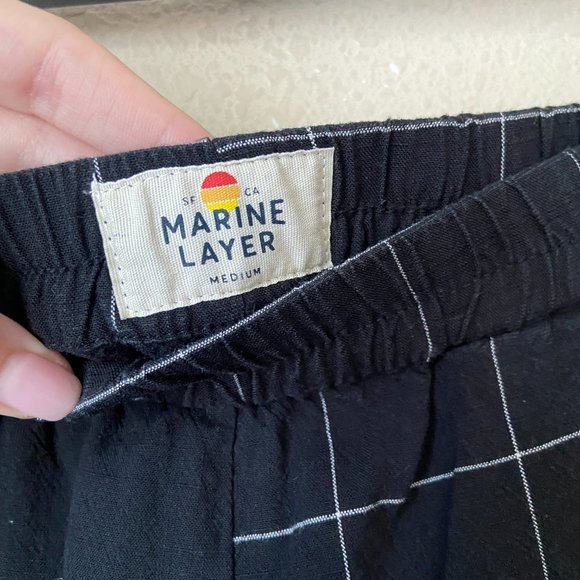 Marine Layer Allison Pant in Black Windowpane Contemporary Minimalist - Picture 8 of 11